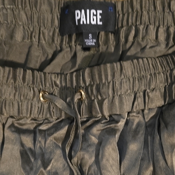 PAIGE Olive Green Jogger Pants | Gold Zipper Detail | Size Small - Picture 3 of 4